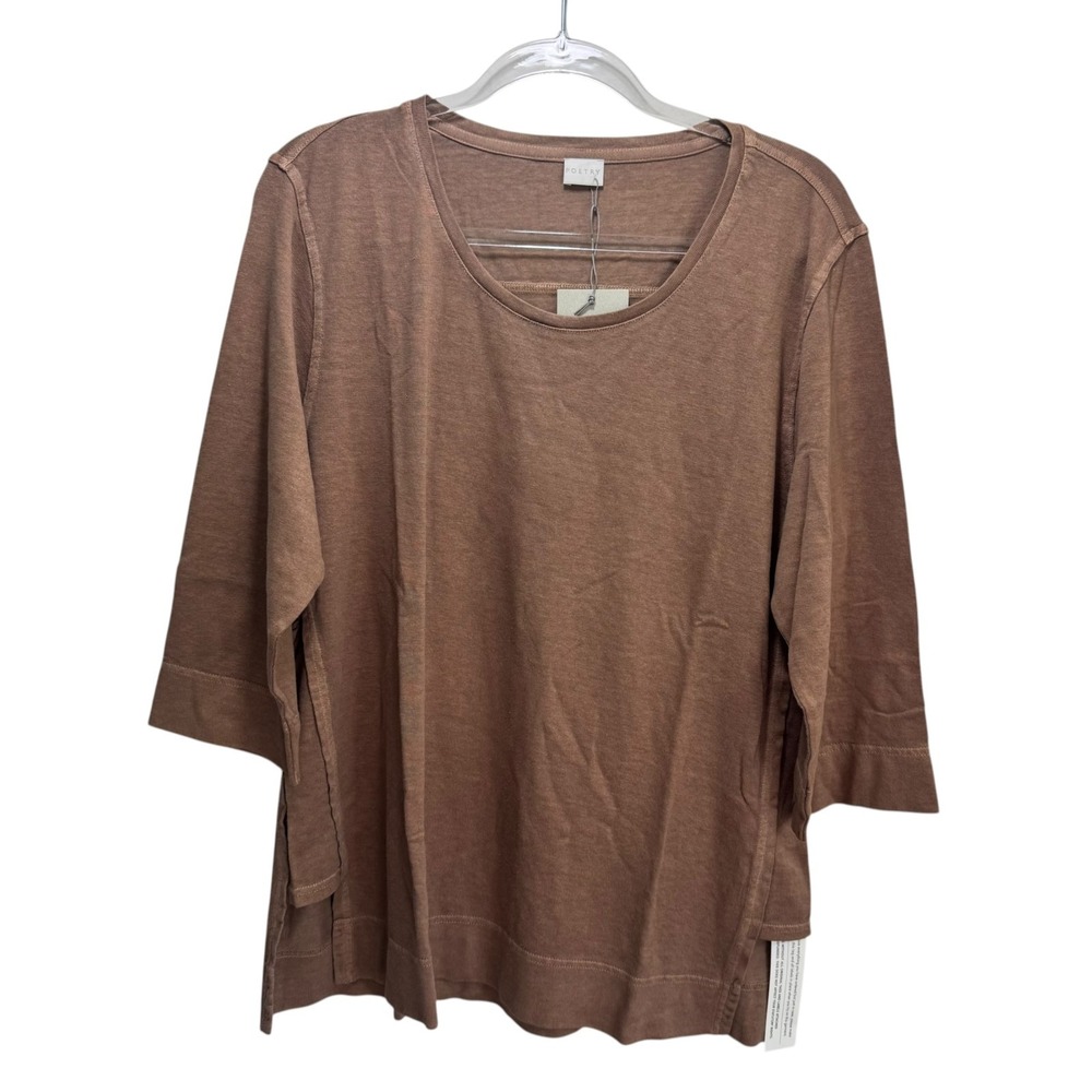 Poetry New Durable Hemp Capsule Resort Cotton Lagenlook Tunic Top 14 Light Brown